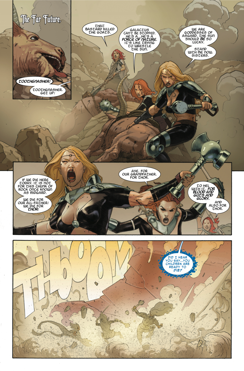 Illustration for article titled Exclusive Marvel preview: Necro-Thor battles Galactus in Thor: God Of Thunder #23